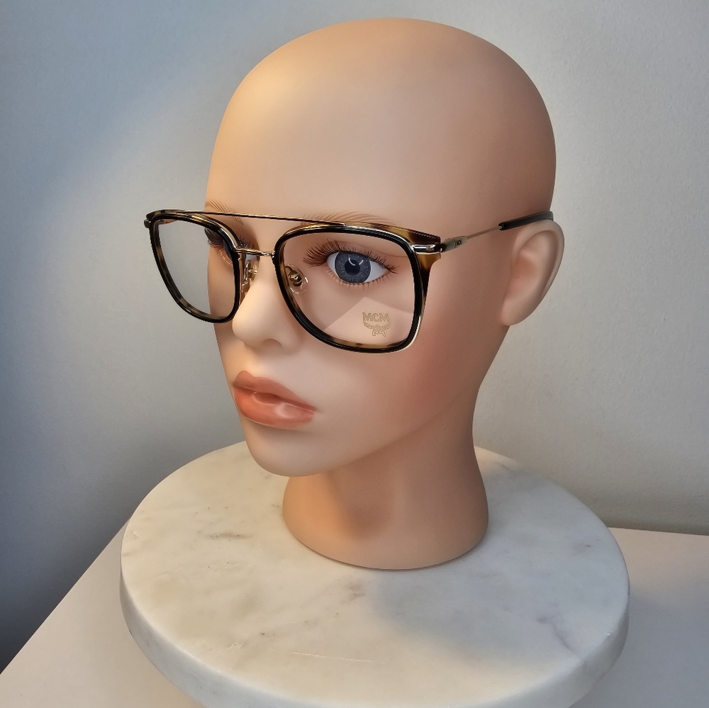MCM Women's 53 mm Black & Havana Horned Aviator Style Eyeglasses Frames - Picture 15 of 15